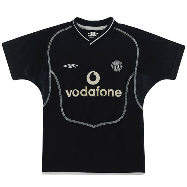 Camiseta Manchester United Replica Segunda Ropa Retro 2000 2002 Negro